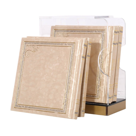 Zemiros Set - Lucite Box With Gold Benchers