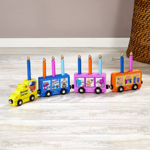 Toy Menorah - Wood Train