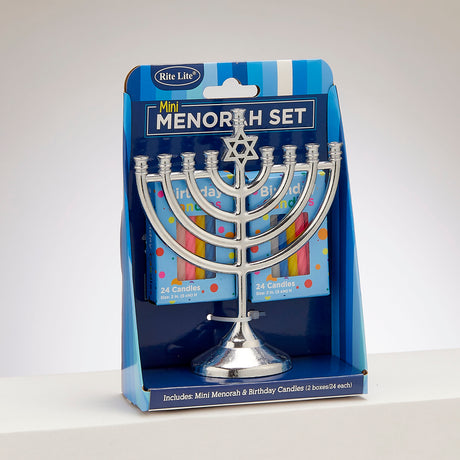 Mini Menorah Set - Menorah and Birthday Candles