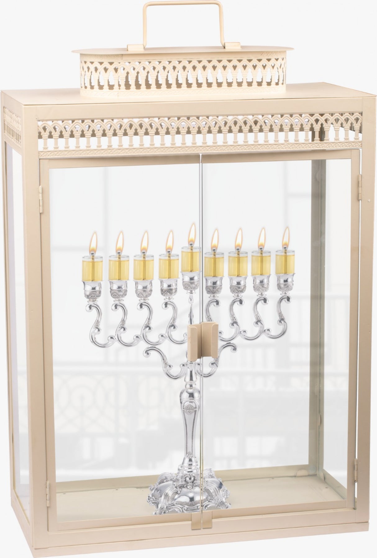 Glass Menorah Display Box - Small