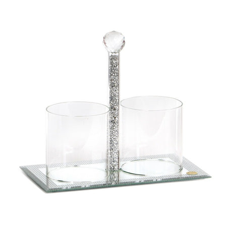 Plastic Cup Stand - Crystal - With Broken Glass Design