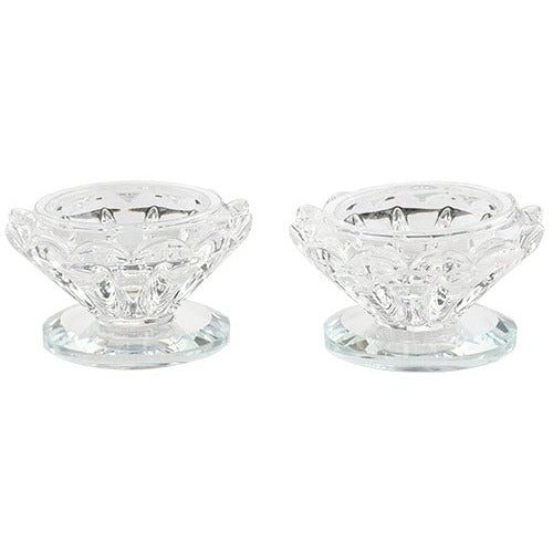 A PAIR OF AN ELEGANT CRYSTAL CANDLESTICKS 3 CM