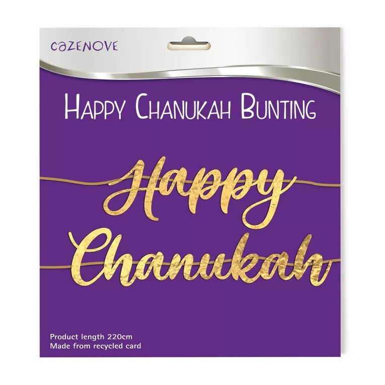 Happy Chanukah Bunting Gold