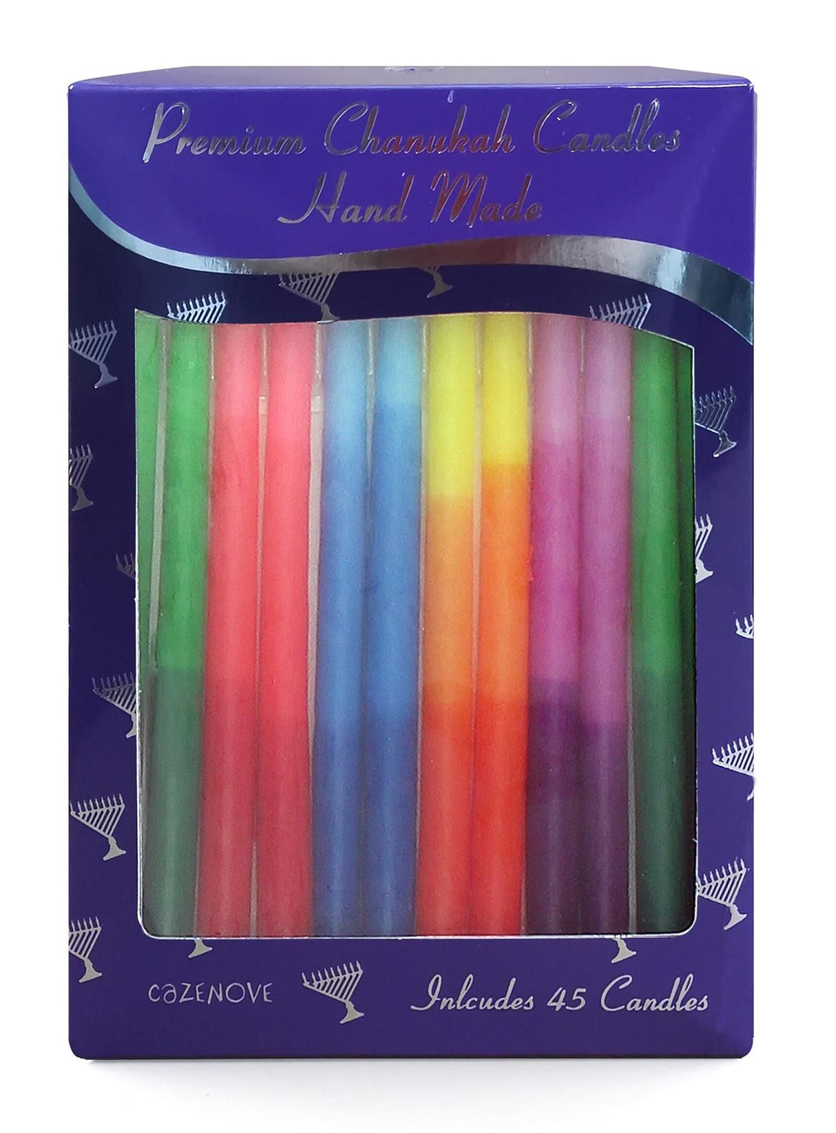 Premium Hanukkah Candles, Tri Colour, 45 Pack, 14cm