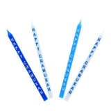 Premium Hanukkah Candles, Happy Chanukah Blue & White, 45 Pack, 14cm