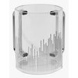 Acrylic Clear Washing Cup - Silver Handle - Silver Stripes