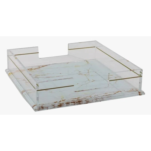 Acrylic Flat Napkin Holder - Marble Design