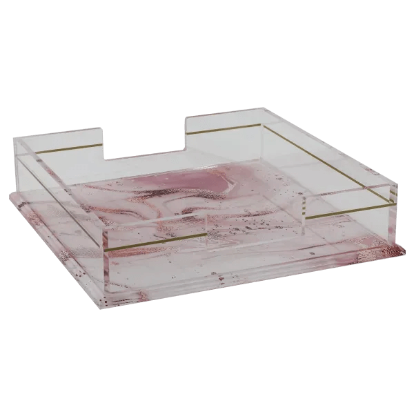 Acrylic Flat Napkin Holder - Marble Design