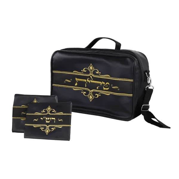 All Black Travel Tallit Bag With Rashi-R"T Bags