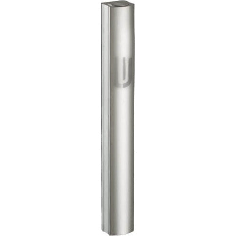 Aluminium Mezuzah 12 Cm- Dotted Design In Matte Silver, With The Letter "shin"