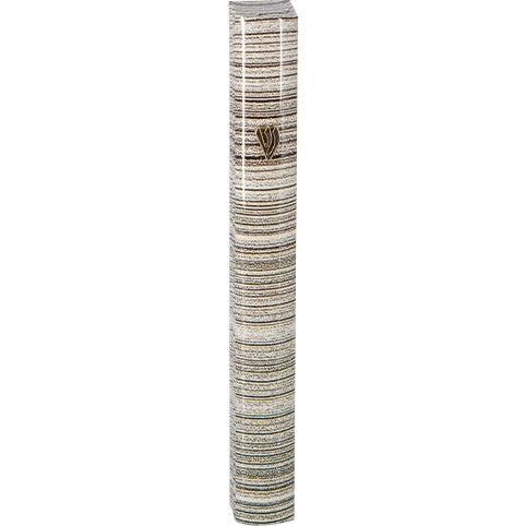 Aluminium Mezuzah 3D Painted Gray Stripes