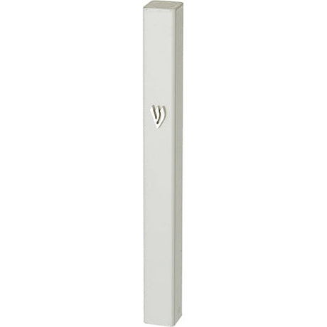 Aluminum Mezuzah 12 cm- White