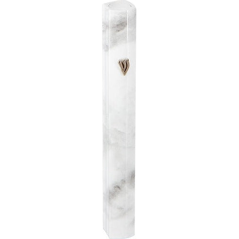 Aluminum Mezuzah 15 Cm 3d Painted -white Marvel