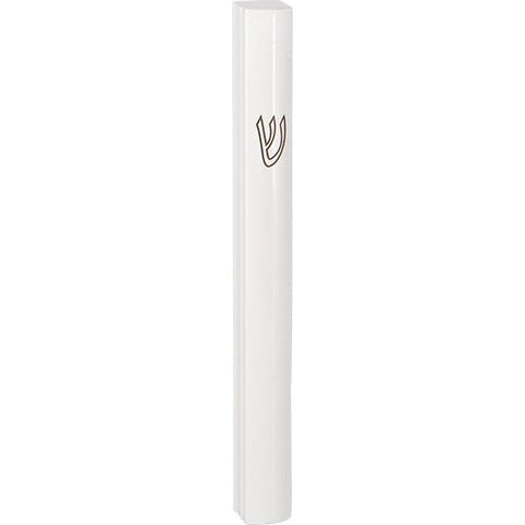 Aluminum Semi- Round Mezuzah 15cm-white