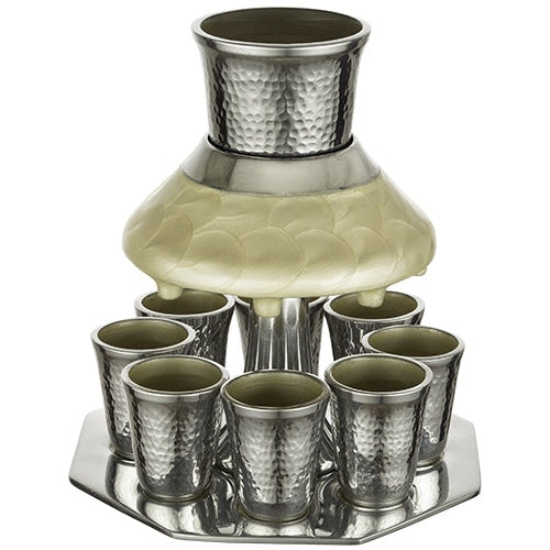 Aluminum Wine Divider With 8 Small Cups 21 Cm - Pearl