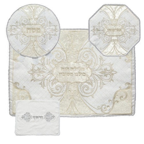 Brockett & Velvet Passover 4 Pcs Set: Passover, Afikoman & Pillow Covers With Towel