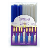 Candles Chanukah Long White & Blue