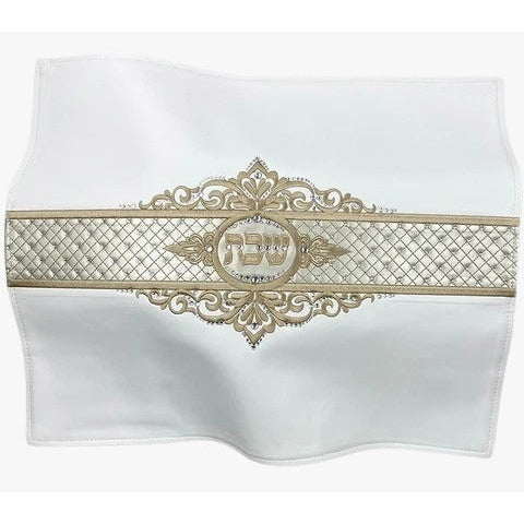 Challah Cover With Stones Words in Embroidery PU leather bread cover 60 X45 cm