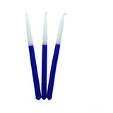 Chanukah Candles metallic blue & white