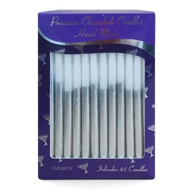 Chanukah Candles metallic silver & white