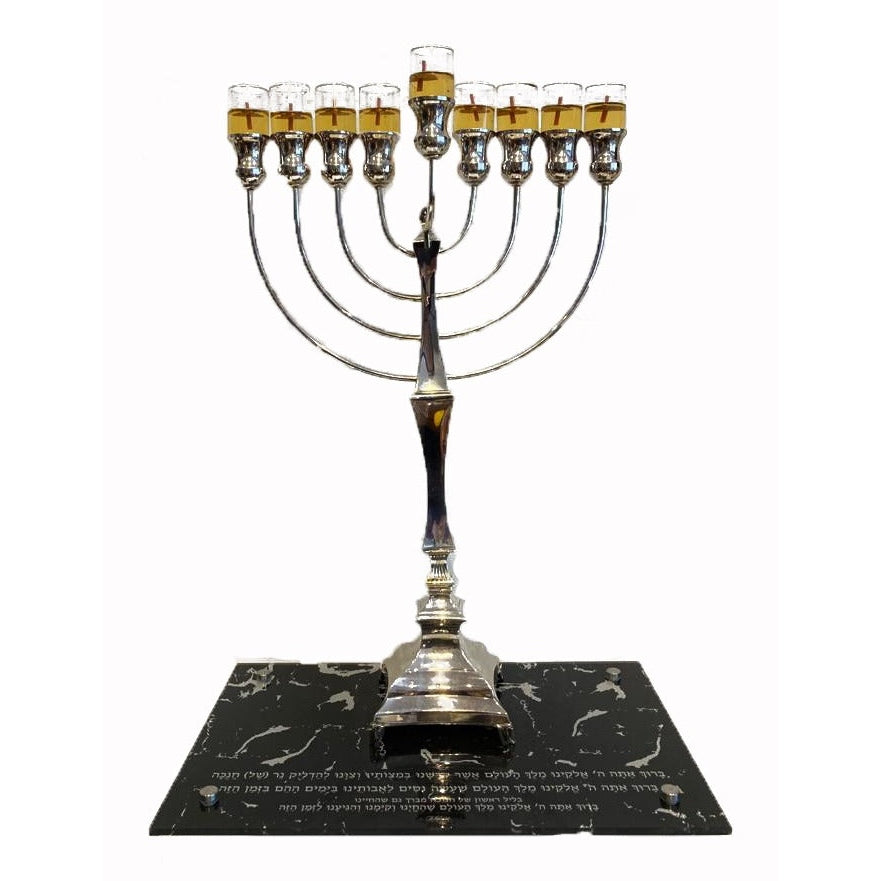 Chanukah Tray Black Marble Large