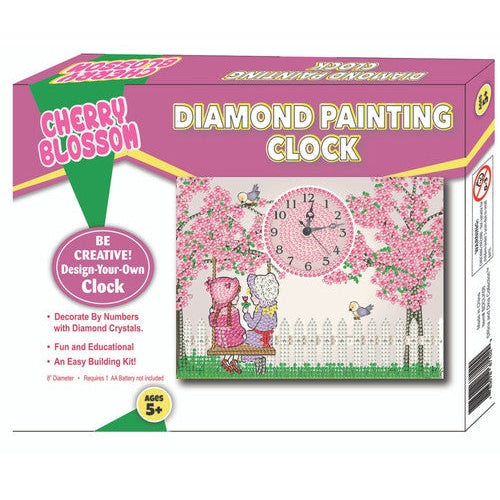 Cherry Blossom Diamond Painting Clock