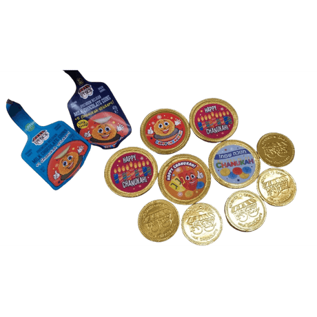 Choc. Coins Big Bag Milk Chanukah Gold + 5 Stickers 36 x 40 gr.