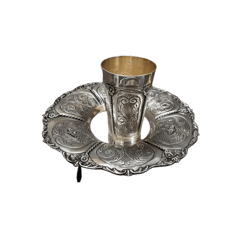 Chosson set Kiddush Cup Silver Dipped