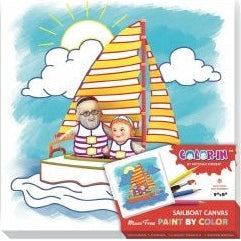 Color In Paint By Color Sailboat Canvas