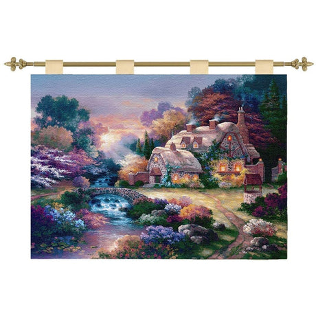 Cotton Jacquard Woven Tapestry Wall Hanging late in the night 26"x 36"