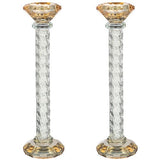 Crystal Candlesticks 25.5 cm with Stones