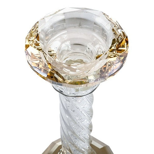 Crystal Candlesticks 25.5 cm with Stones