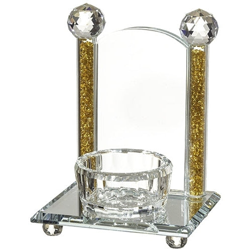 Crystal Holder For Memory Candle Silver Stones 17x12 Cm