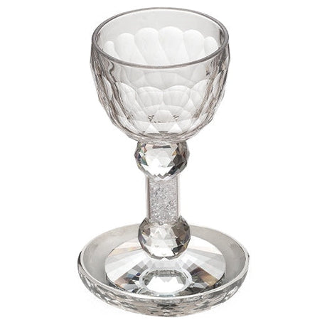 Crystal Kiddush Cup with White Stones #1