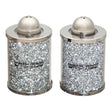 Crystal Salt & Peper Holders 6 cm with Silver Stones