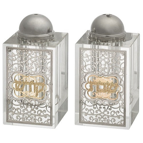 Crystal Salt Shaker 8*4 cm with Laser Cut Plaque- Ornaments