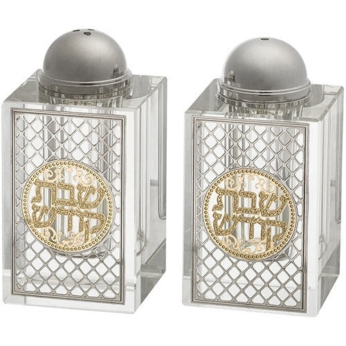 Crystal Salt Shaker 8*4 cm with Laser Cut Plaque- Ornaments