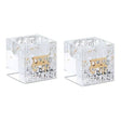 Crystal Tea Light Candle Holders With Gold And Silver Plates