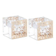 Crystal Tea Light Candle Holders With Gold And Silver Plates