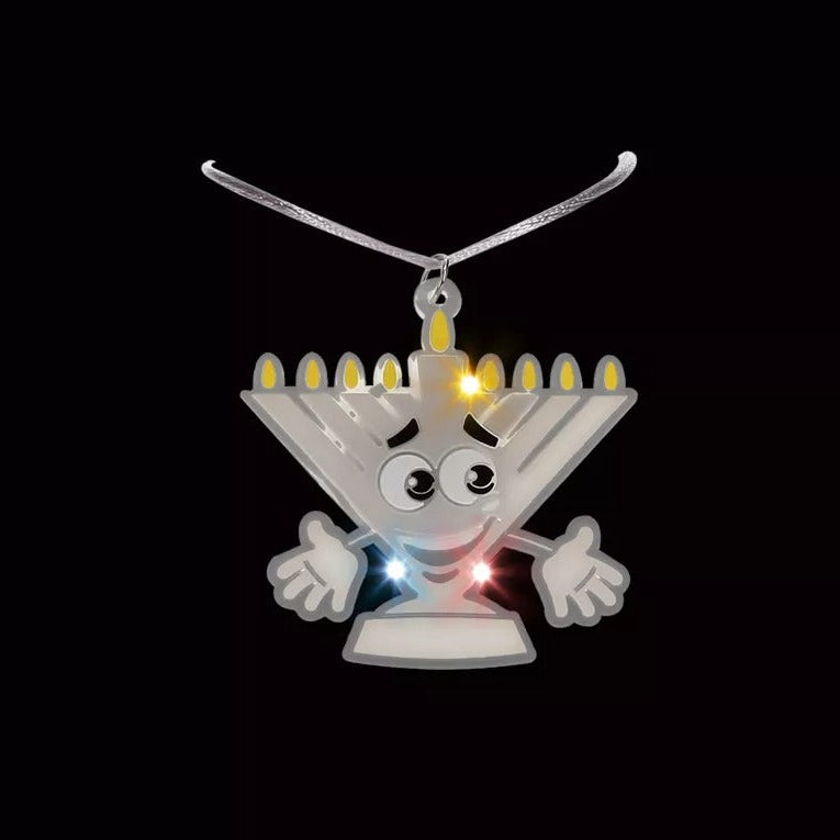 Light Up Menorah Necklace