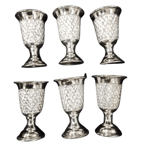 DIAMOND SET OF 6 CUPS SILVER DIPPED