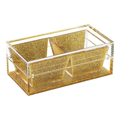 Dip Dish with magnetic Lid Gold Glitter 2 dishes