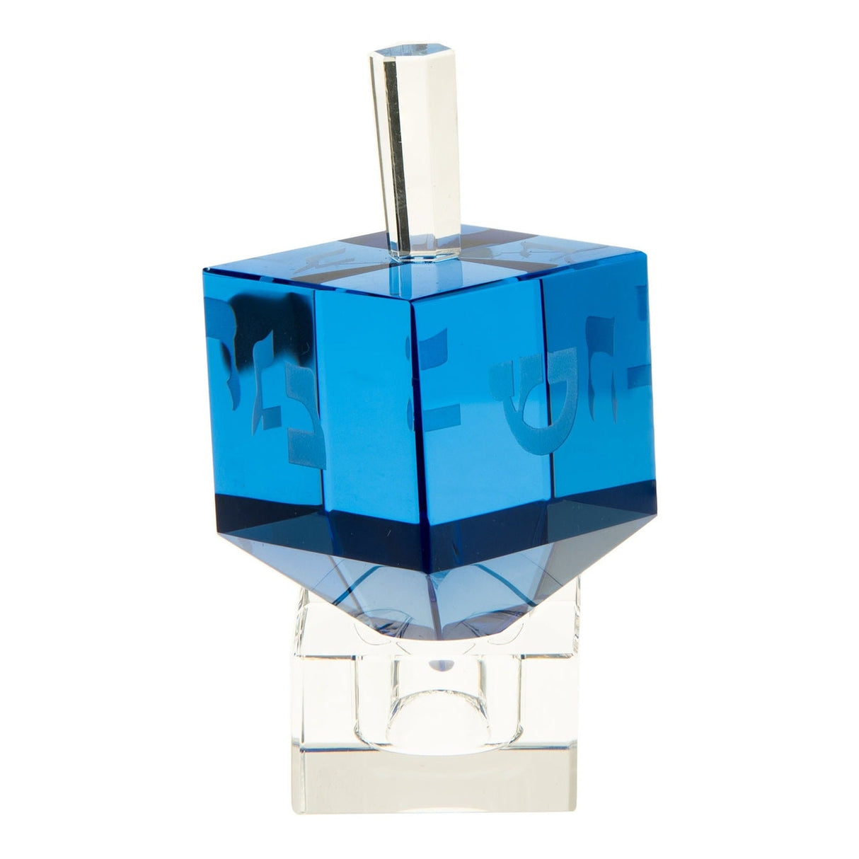 Dreidel crystal Classic Blue with clear stand