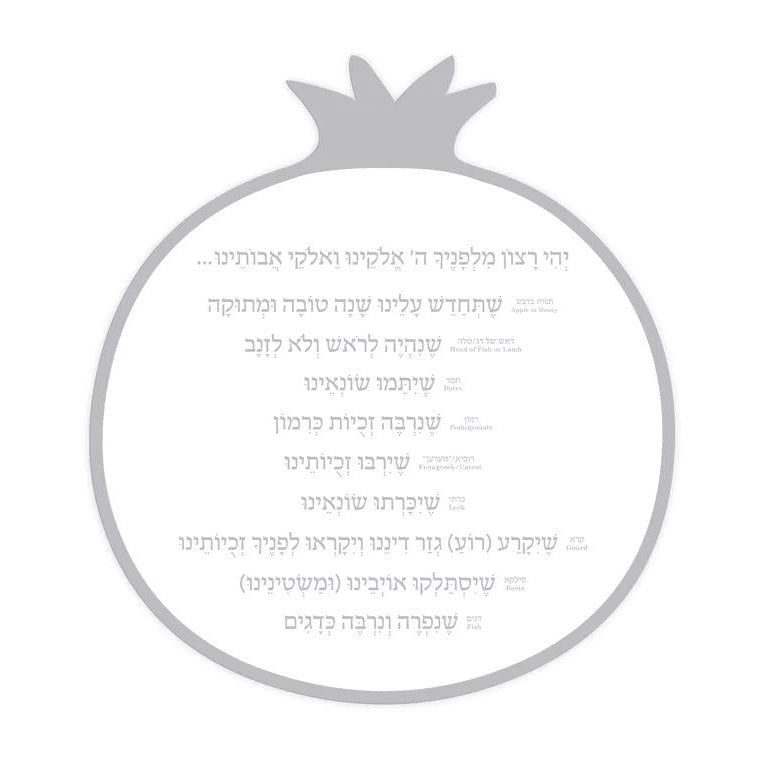 Rosh Hashanah Simanim Card Silver