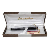 Elegant Black Pen Inscribed With Silver “anna Be’koach” With "jerusalem" Design 13.5 Cm- Hebrew