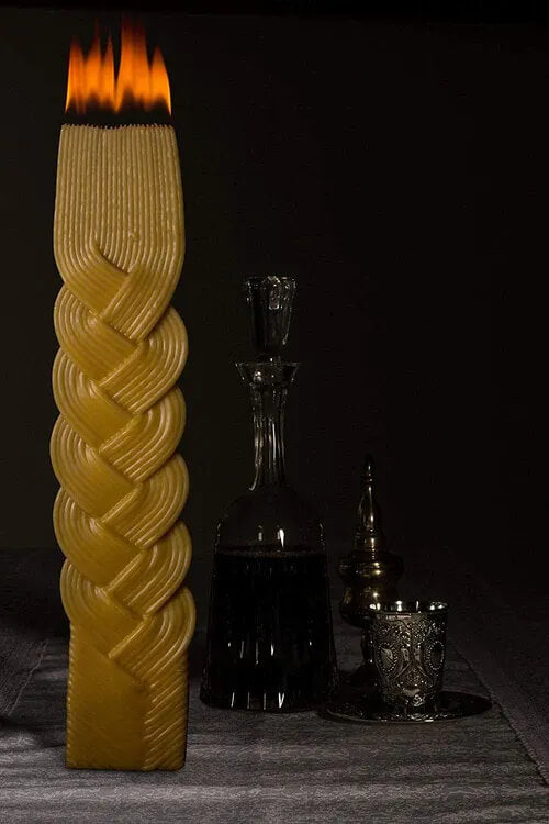 Plaited Havdalah Beeswax Very Wide Candle