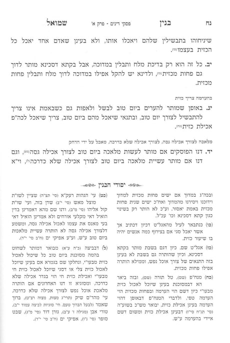 בנין שמואל - הלכות יום טוב / פסקי דינים | ב' כרכים