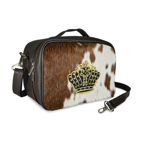 Luxury Fur & Leather Tallit and Tefillin Travel Bag – Royal Crown Design