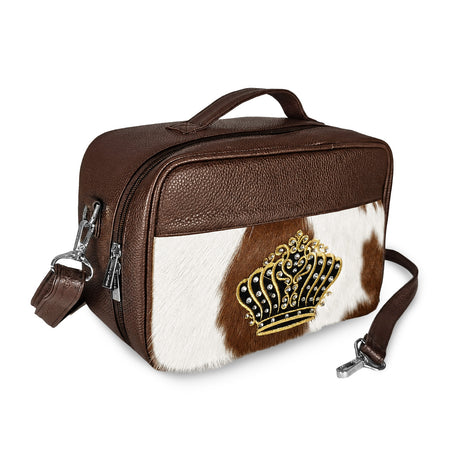 Royal Crown Brown Leather & Hair-On-Hide Travel Tote