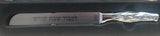 European Steel Challah Knife Non Serrated Blade Hammered Design Handle 8"